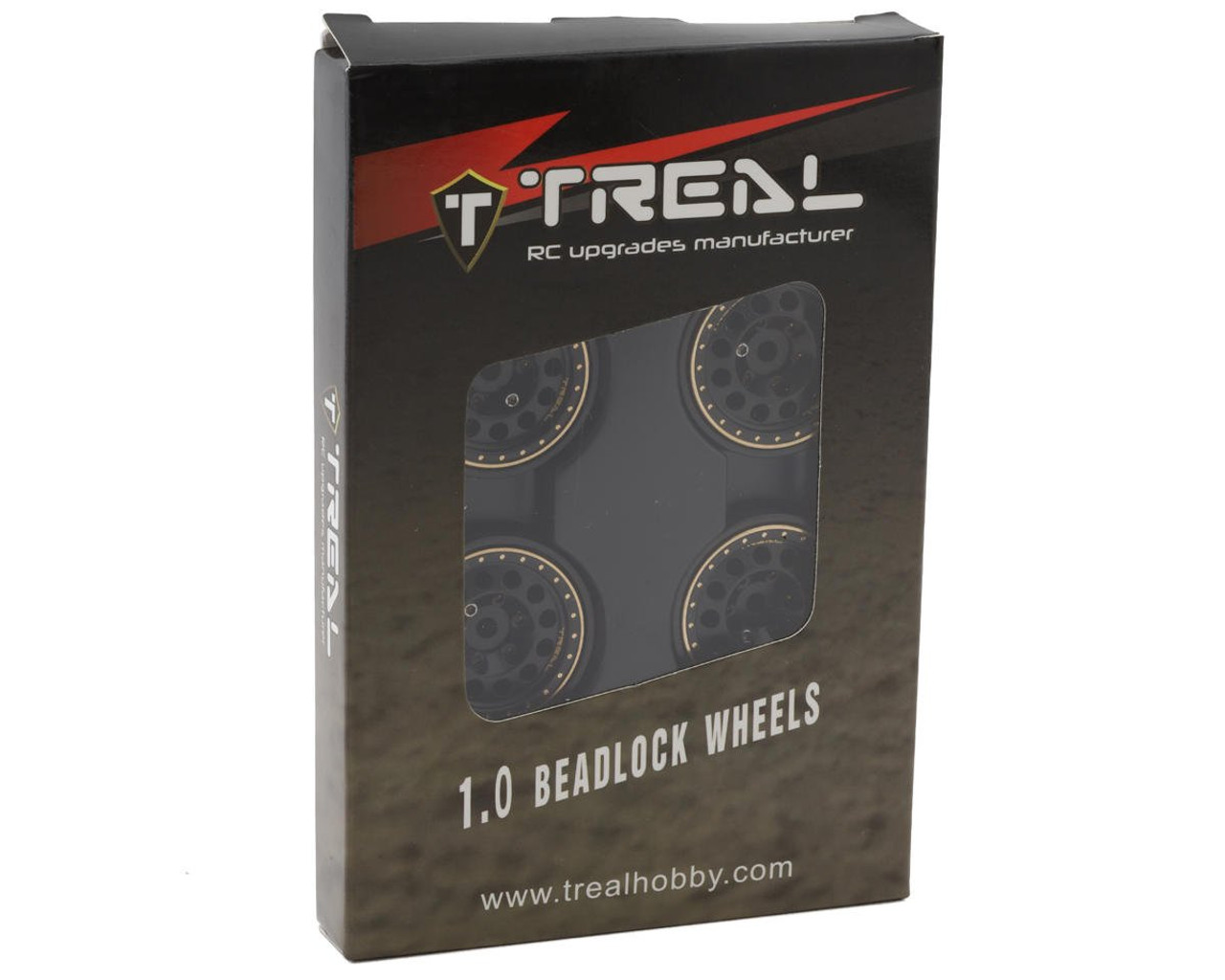 Treal Hobby Type A 1.0" 12-Hole Brass Beadlock Wheels (Black) (4) (40g)