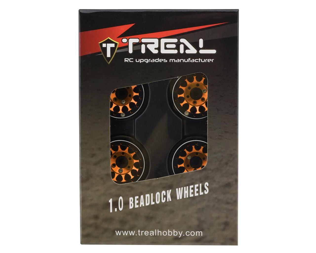 Treal Hobby Type I 1.0" Classic 12-Spoke Beadlock Wheels (Orange) (4) (27.2g)