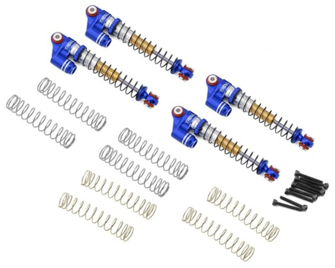 Treal Hobby Axial SCX24 Aluminum Long Travel Threaded Shocks (Blue) (4) (43mm)