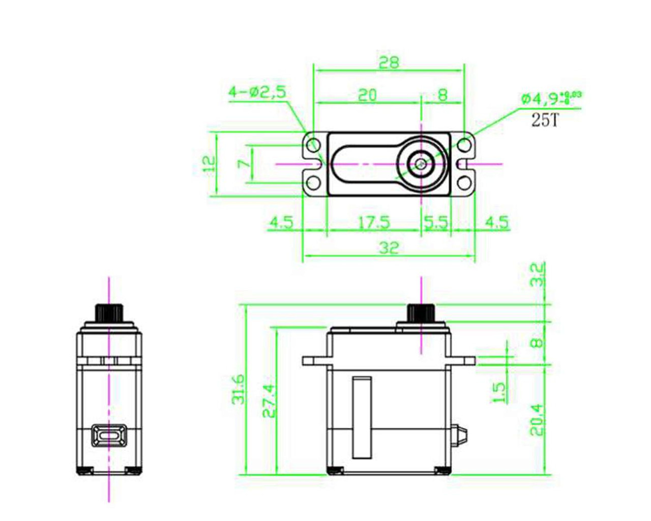 Reefs RC 99micro High Torque Metal Gear Digital Micro Servo (HV) (Brass Edition) (36g)