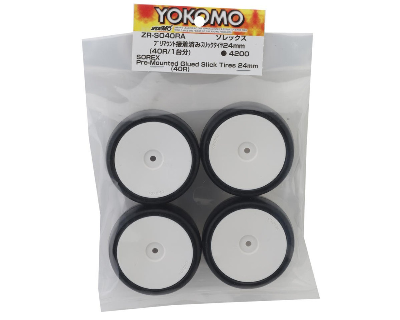 Yokomo Sorex Pre-Glued Touring Car Tires (4) (40 Shore) (Asphalt Insert)