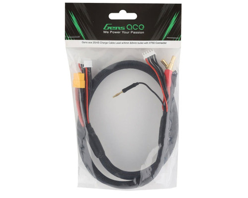 Gens Ace 2S/4S Charge Cable Lead w/4mm & 5mm Bullet Connector (XT60 Charge Connector)