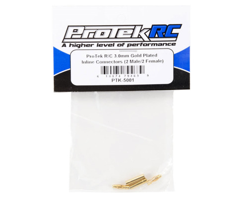 ProTek RC 3.0mm Gold Plated Inline Connectors (2 Male/2 Female)
