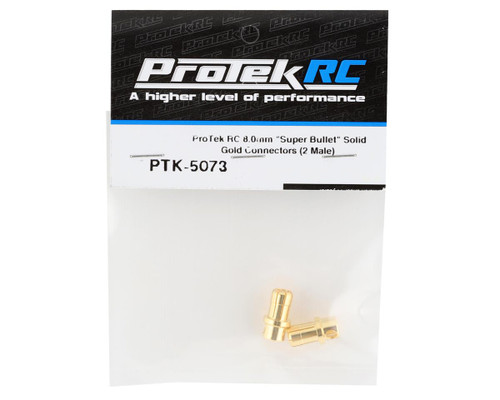 ProTek RC 8.0mm "Super Bullet" Solid Gold Connectors (2 Male)