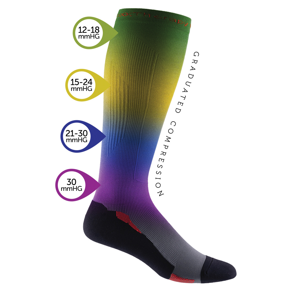 VOXX THERAPY Medical Compression Knee-High Sock Black - Vitality Depot