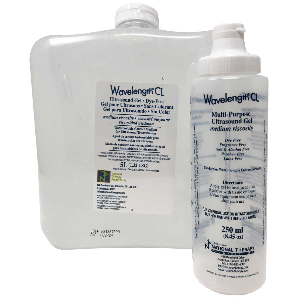 Wavelength 5 Litre Clear Ultrasound gel with dispenser bottle