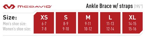 McDavid Ankle Size