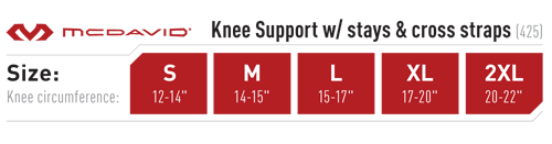 McDavid Knee Size