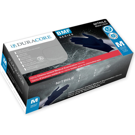 Duracore Black Chemo Nitrile Gloves /100 per box - Vitality Depot