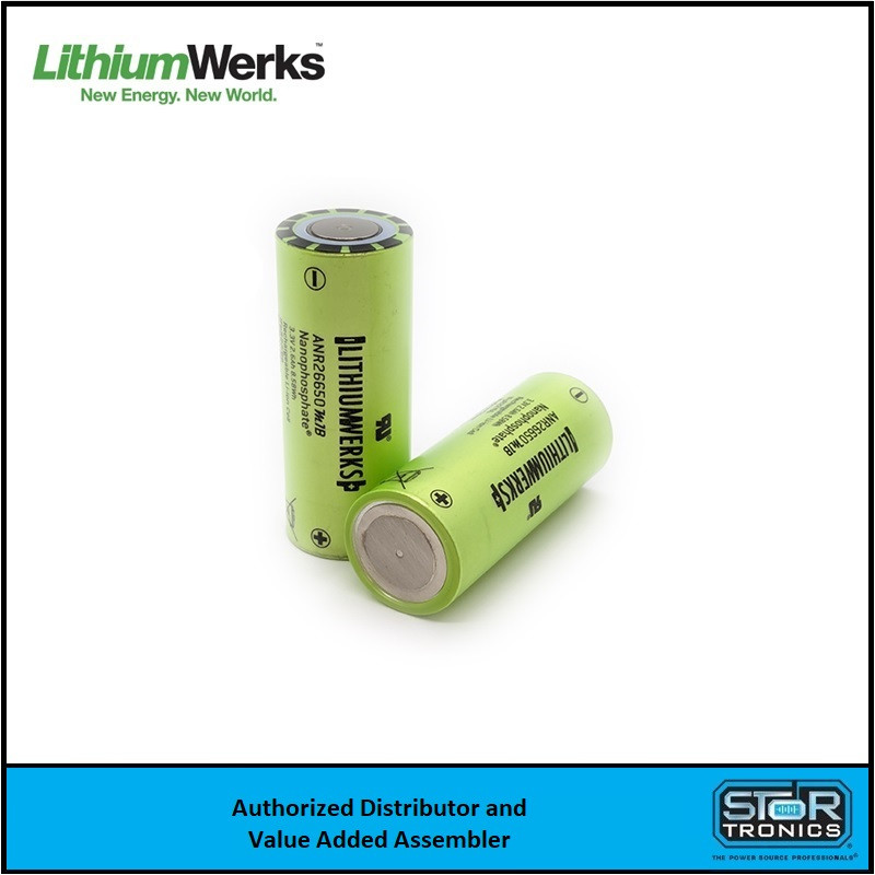 LithiumWerks ANR26650M1B, 3.3V 2.6Ah Lithium Iron Phosphate Cell