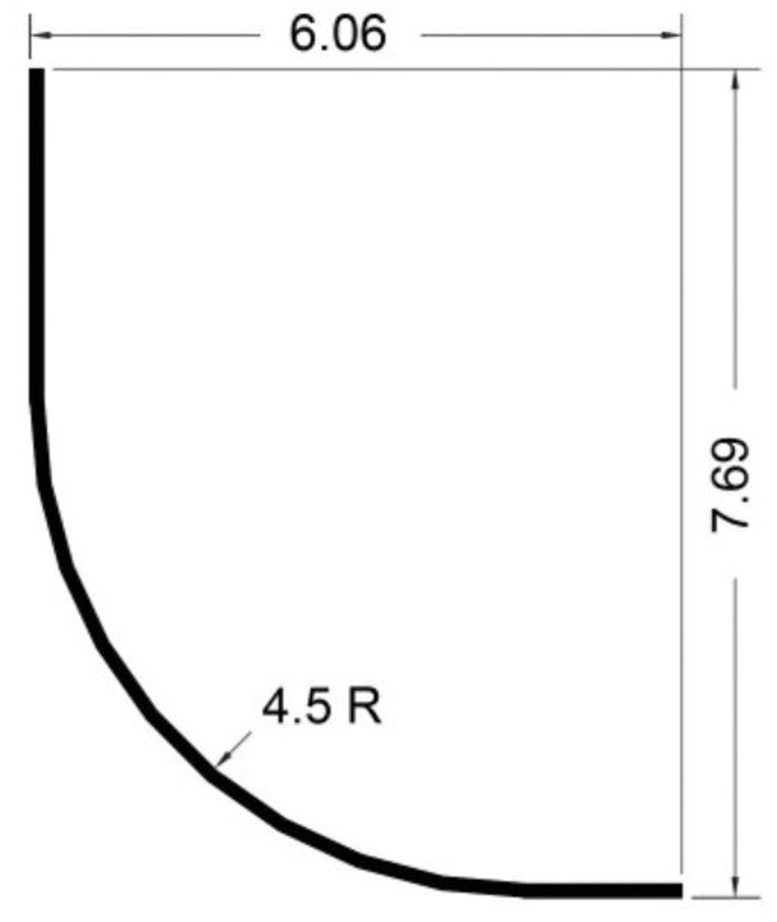 RADIUS POST, EXTRUDED ALUMINUM === 13243