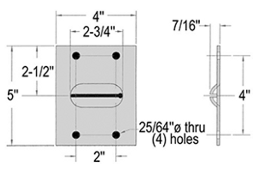 CLIP, CROSSMEMBER - 4" x 5" w/HOLES