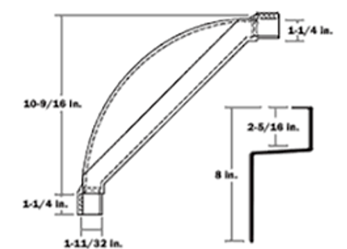 STOUGHTON 96" WRAPAROUND NOSERAIL