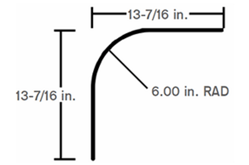 RADIUS PANEL, 6" RADIUS, WHITE