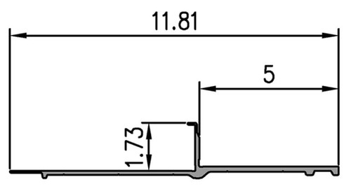 Bottom rail, 11.81" Overall height. Sheet & Post trailer