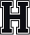 6" DECAL BLK ON WHITE LTR "H"