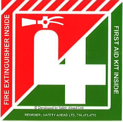 Fire Extinguisher/First Aid Kit Inside - Sticker