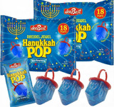 Dreidel Jewel Hanukkah Pop, Blue Raspberry Ring Lollipops, Kosher Certified, 36 Count Party Favors