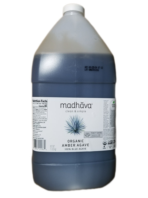 Madhava Organic Agave Nectar Amber Raw, 176 oz
