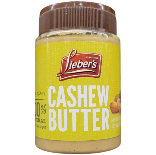 Lieber's Natural Creamy Cashew Nut Butter, 11 oz