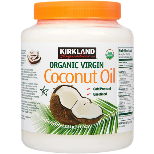 Kirkland Signature Organic Virgin Coconut Oil, Cold Pressed Unrefined, 84 fl oz