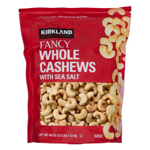 Kirkland Signature Fancy Whole Cashews with Sea Salt, 40 oz bag
