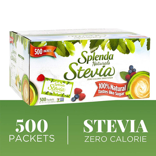 Splenda U.S. Grown Stevia Packets, Zero Calorie Sweetener, Gluten Free, Kosher, 500 Count