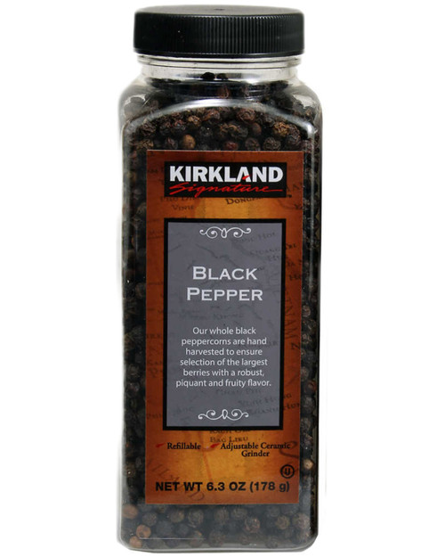 Kirkland Whole Black Peppercorn, 6.3 oz.