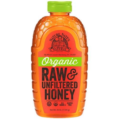 Nature Nate's Organic Raw Unfiltered Honey, 40 oz