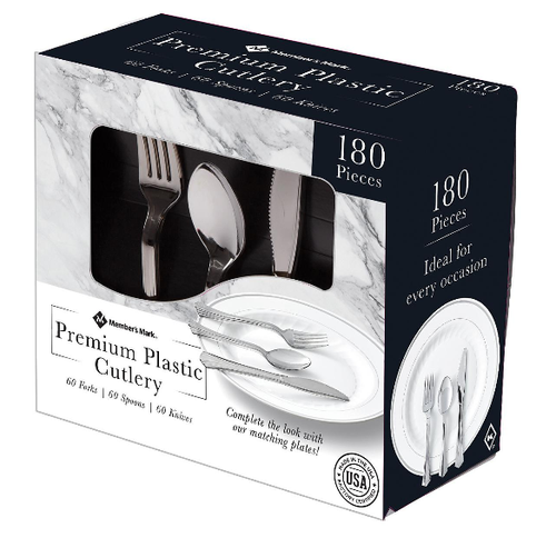 Member's Mark Premium Silver-Look Cutlery Combo, 180 ct. 