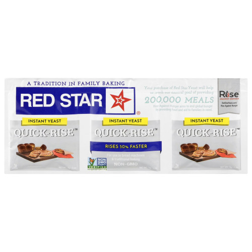 Red Star Quick Rise Instant Yeast, .75 oz. (1 Strip)