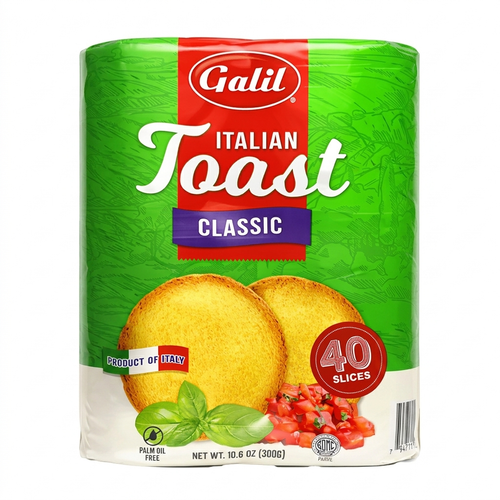 Galil Classic Italian Toast, Light & Crispy Authentic Rusk Bread, Palm Oil Free, Kosher Parve, 40 Slices, 10.6 oz