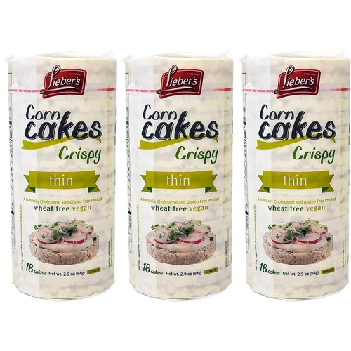  Lieber's Crispy Thin Corn Cakes, 3.1 oz. (3-Pack) 