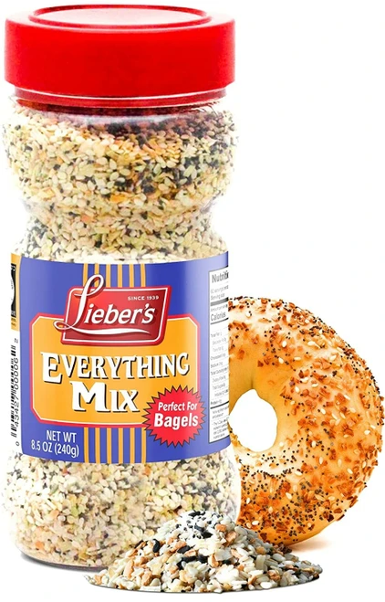 Lieber’s Everything Bagel Seasoning, Everything Bagel Spice with Sesame Seeds, Dried Onion, Garlic, Salt, Kosher Bagel Seasoning, 8.5oz