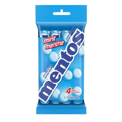Mentos Chewy Mint Candy Roll Mint, 14 Pieces (Pack of 4) (Imported from Israel)