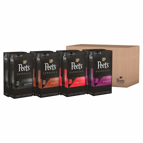 Peet's Coffee Nespresso Compatible Aluminum Capsules, 80 Count