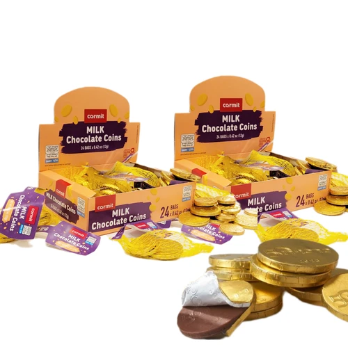 Milk Chocolate Gold Chanukah Coins, 24 Bags (Pack of 2)