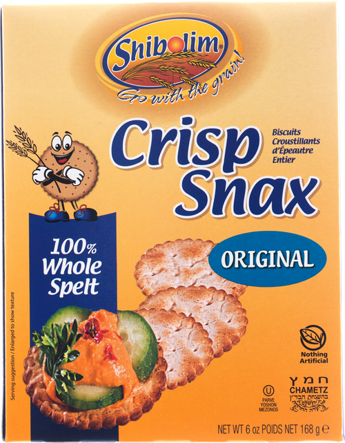 Shibolim Whole Spelt Original Crisp Snax, 6 oz