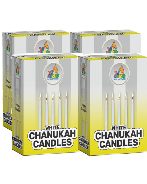 Bulk White Chanukah Candles, 44 Count (Pack of 4)