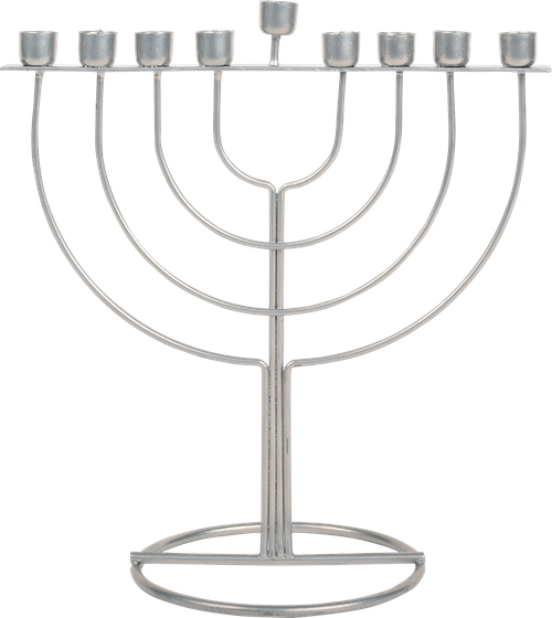 Hanukkah Wire Menorah, Silver Wireframe Design, Fits Standard Chanukah Candles
