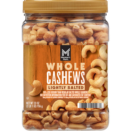 Member's Mark Lightly Salted Whole Cashews, 33 oz – front of package