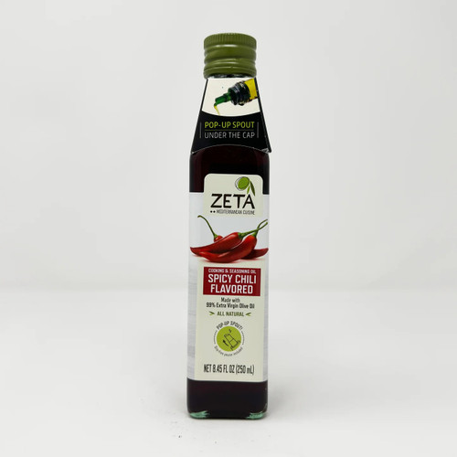 Zeta Extra Virgin Olive Oil Spicy Chili Infused Flavored, 8.45 fl oz.