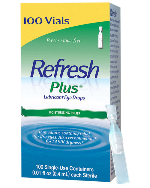 Refresh Plus Lubricant Eye Drops, 100 Vials