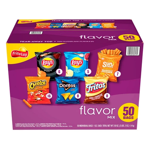 Frito-Lay Flavor Mix Chips and Snacks Variety Pack, 1 oz. 