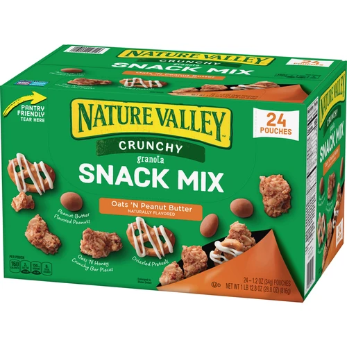 Nature Valley Oats 'N Peanut Butter, Crunchy Granola Snack Mix, 1.2 oz., 24 pk. 