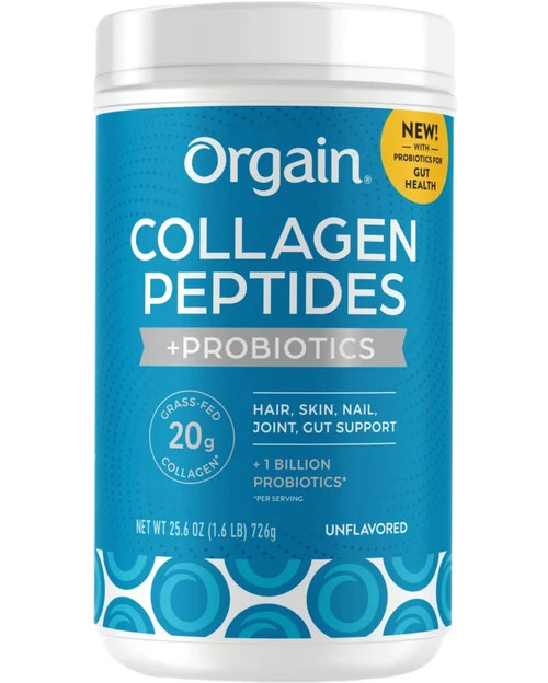 Orgain Collagen Peptides with Probiotics Unflavored, 1.6 lbs