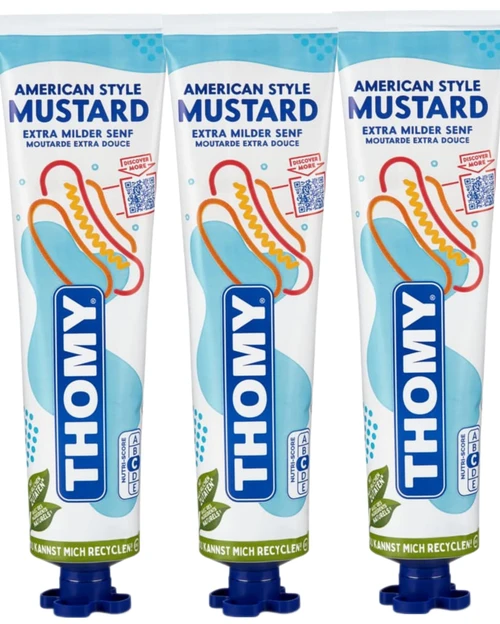 Thomy Mustard in a Tube, Squeeze Mustard, (Pack of 3)