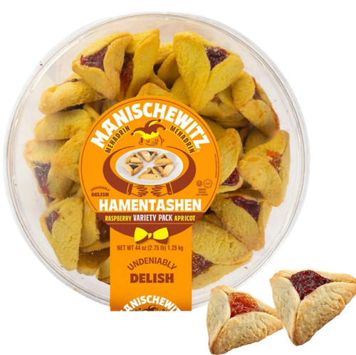 Manischewitz Hamantashen Cookies, Raspberry and Apricot Variety Pack, 44 oz
