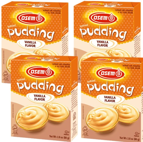 Osem Instant Vanilla Pudding Mix, Kosher for Passover, 2.8 oz (Pack of 4)