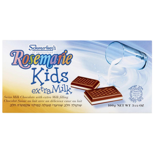 Schmerling's Rosemarie Kids Extra Milk Swiss Chocolate Bar, Milk Filling, 3.5 oz